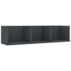 vidaXL cd-reol 75x18x18 cm konstrueret tr&aelig; gr&aring;