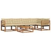 vidaXL Udend&oslash;rs sofagruppe med pude 6 pcs Naturlig og Beige