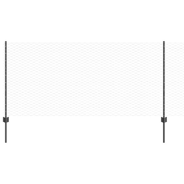 vidaXL Hegn med post Gr&aring; 1 x 10 m St&aring;l og PVC