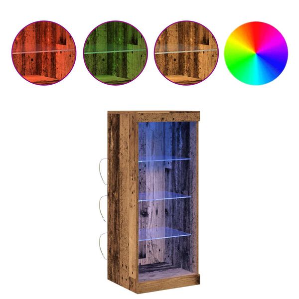 vidaXL LED Sideboard Gammelt tr&aelig; 41 x 37 x 100 cm Konstrueret tr&aelig;