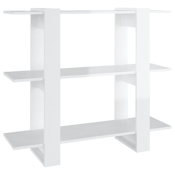 vidaXL bogreol/rumdeler 100x30x87 cm hvid højglans