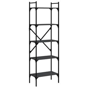 vidaXL bogreol med 5 hylder 56x31,5x174 cm konstrueret tr&aelig; sort
