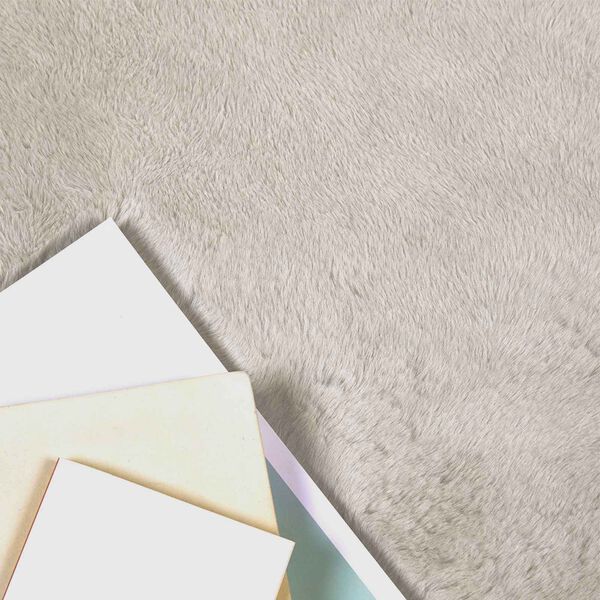 vidaXL Faux Kanin Pels Tæppe Olite Beige 80 x 250 cm Polyester