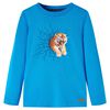 Lang&aelig;rmet T-shirt til b&oslash;rn str. 116 koboltbl&aring;
