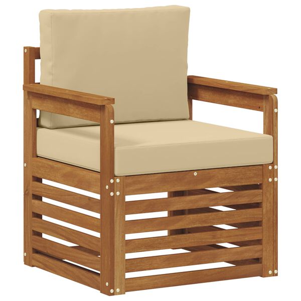 vidaXL Udend&oslash;rs sofagruppe Soli Akacietr&aelig; og polyester Naturfarvet