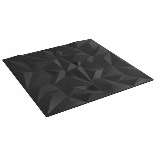 vidaXL V&aelig;gpaneler 48 pcs Sort 50 x 50 cm XPS Skum