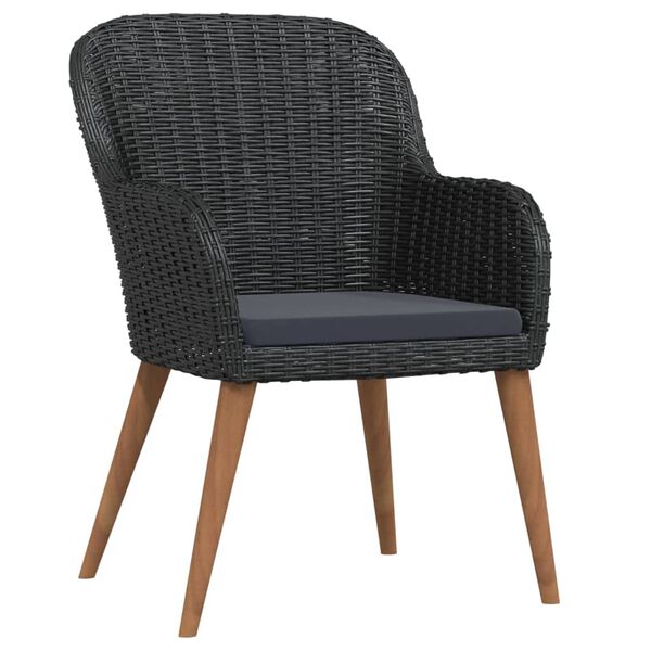 vidaXL spisebordss&aelig;t til haven 7 dele med hynder sort