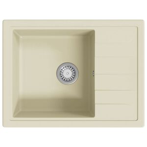vidaXL k&oslash;kkenvask med overl&oslash;bshul oval granit beige