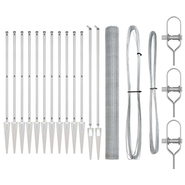 vidaXL Hegnsp&aelig;l S&oslash;lv 25 x 1,6 m (25 mm net) St&aring;l