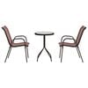 vidaXL Have Bistro S&aelig;t 3 pcs Brun St&aring;l