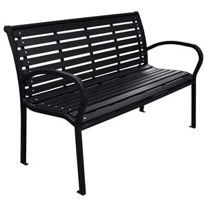 vidaXL haveb&aelig;nk 116 cm st&aring;l og WPC sort