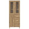 vidaXL Highboard Artisan Egetr&aelig; 69,5 x 34 x 180 cm Konstrueret tr&aelig;