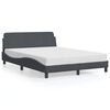 vidaXL sengeramme Dover 137x190 cm velour m&oslash;rkegr&aring;