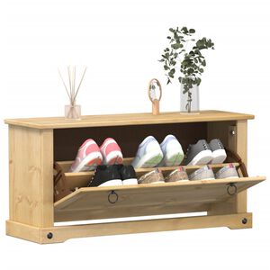 vidaXL skoskab Corona 99x32x47 cm massivt fyrretr&aelig;