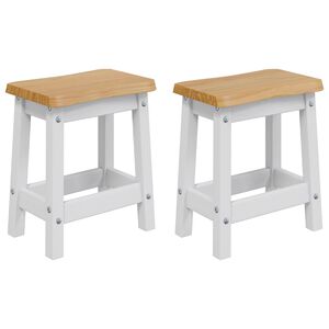 vidaXL Barb&aelig;nk EKAI 2 stk. Hvid 40 x 29 x 45,5 cm Massivt fyrretr&aelig;
