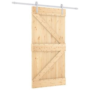vidaXL Skyded&oslash;r 100 x 210 cm Massivt fyrretr&aelig; Natur og hvid
