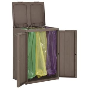 vidaXL affaldsspand med 2 l&aring;ger 65x45x88 cm PP brun