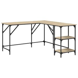 vidaXL skrivebord 139x139x75 cm konstrueret tr&aelig; sonoma-eg
