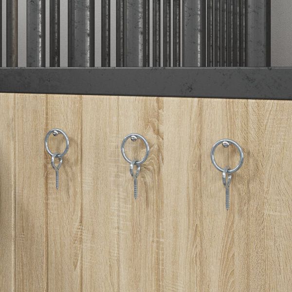 vidaXL hestebinderinge med &oslash;jeskruer 3 stk. st&aring;l s&oslash;lvfarvet