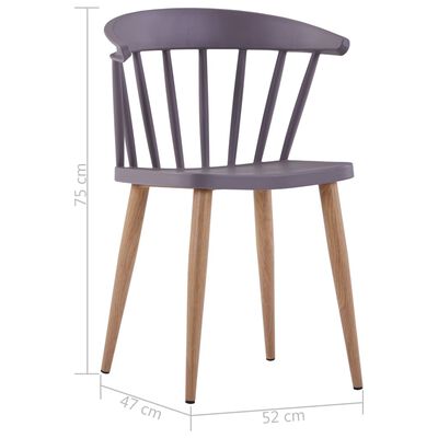 vidaXL spisebordsstole 4 stk. plastik stål grå
