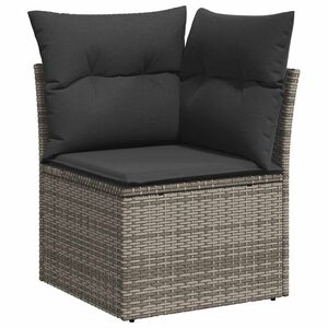 vidaXL hj&oslash;rnemodul til havesofa med hynder polyrattan gr&aring;