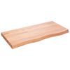 vidaXL bordplade til badev&aelig;relse 100x50x(2-6) cm massivt tr&aelig; lysebrun