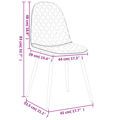 vidaXL spisebordsstole 4 stk. velour cremehvid