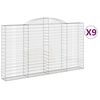vidaXL buede gabionkurve 9 stk. 300x30x160/180 cm galvaniseret jern