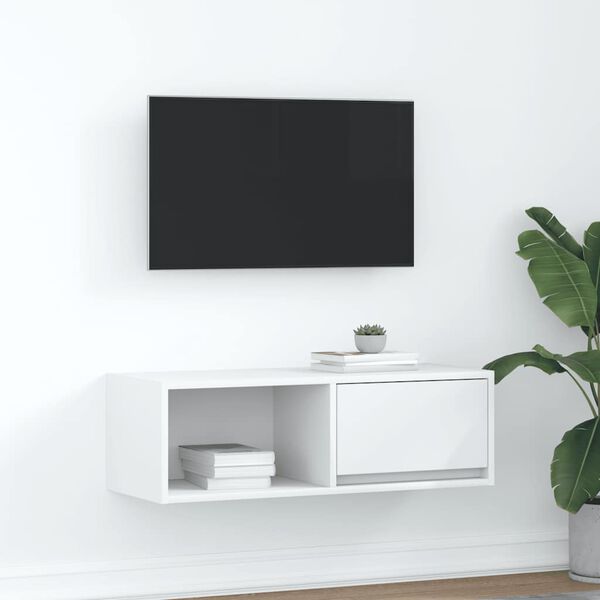 vidaXL tv-bord 80x31x25,5 cm konstrueret tr&aelig; hvid