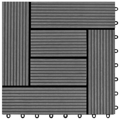 vidaXL terrassefliser 22 stk. 30 x 30 cm 2 m2 WPC grå