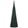 vidaXL Juletr&aelig; with LED String Lights Gr&oslash;n 150 x 150 cm PVC