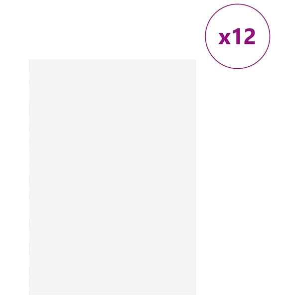 vidaXL Dekor Panels 12 pcs Hvid 21 x 30 x 0,27 cm Konstrueret træ