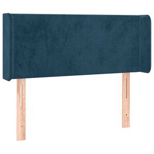 vidaXL sengegavl med kanter 83x16x78/88 cm fl&oslash;jl m&oslash;rkebl&aring;
