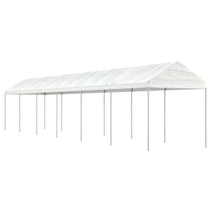 vidaXL pavillon med tag 13,38x2,28x2,69 m polyethylen hvid