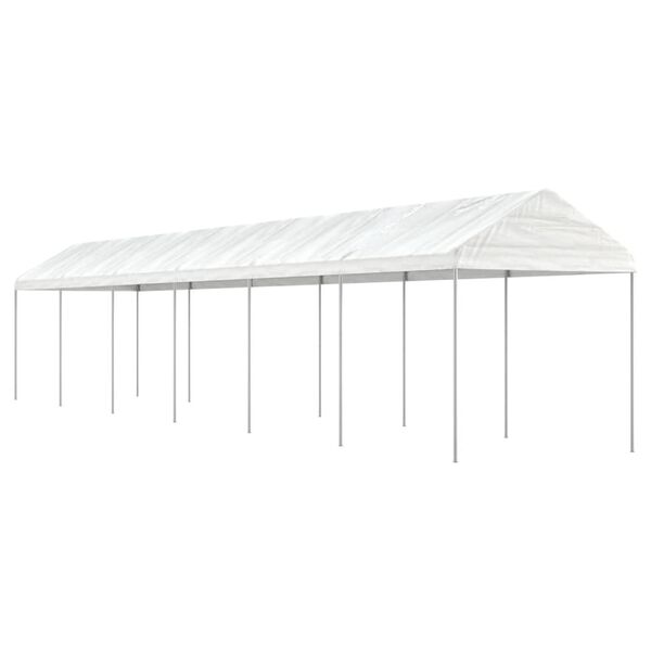 vidaXL pavillon med tag 13,38x2,28x2,69 m polyethylen hvid