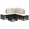 vidaXL Havesofa S&aelig;t 6 stk. Sort polyrattan