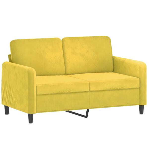 vidaXL 2-personers sofa med pyntepuder 120 cm velour gul