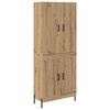 vidaXL Highboard Artisan Egetr&aelig; 69,5 x 34 x 180 cm Konstrueret tr&aelig;