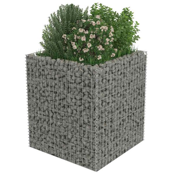 vidaXL gabion-h&oslash;jbed 90x90x100 cm galvaniseret st&aring;l