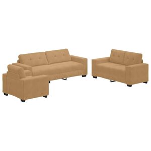vidaXL Sofa S&aelig;t 3 pcs Brun 221 x 80 x 80 cm Fl&oslash;jl