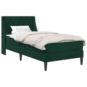 vidaXL Sengeramme med madras med madras M&oslash;rkegr&oslash;n 80 x 200 cm Fl&oslash;jl
