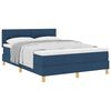 vidaXL Box spring seng med pude med hovedg&aelig;rde Bl&aring; 140 x 190 cm Stof