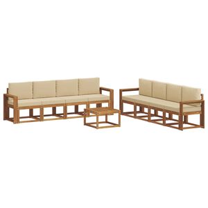 vidaXL Udend&oslash;rs sofagruppe med pude 9 pcs Naturlig og Beige