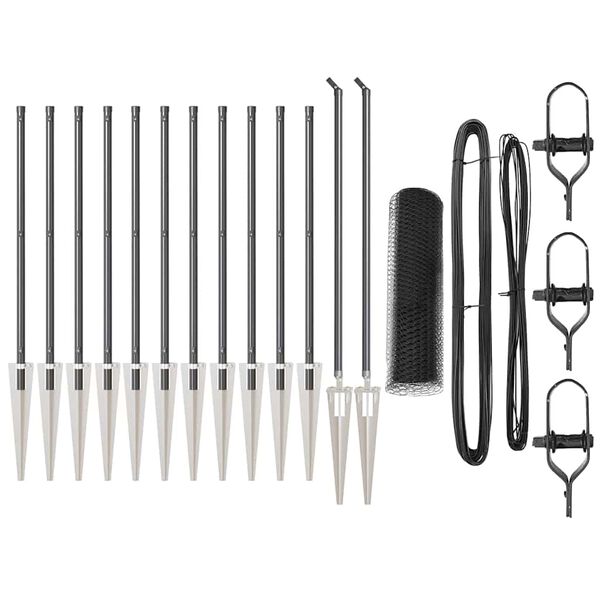 vidaXL Hegnsp&aelig;l Gr&aring; 25 x 0,6 m (25 mm mesh) St&aring;l og PVC