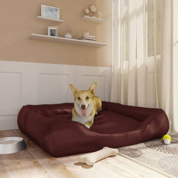 vidaXL hundeseng 120x100x27 cm kunstl&aelig;der brun