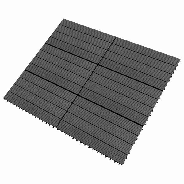 vidaXL Terrasseflise 6 pcs Sort 60 x 30 cm WPC