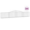 vidaXL buede gabionkurve 4 stk. 400x30x60/80 cm galvaniseret jern