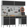 vidaXL Arbejdsb&aelig;nk med skuffe 10 pcs Sort 200 x 55 x 200 cm St&aring;l