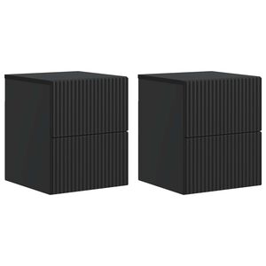 vidaXL V&aelig;gh&aelig;ngt Natbord 2 pcs Sort 33 x 34,5 x 40 cm Konstrueret tr&aelig;