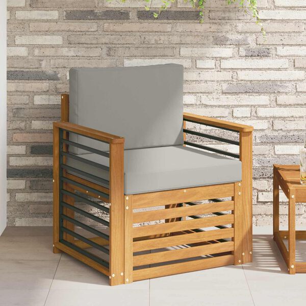 vidaXL Udend&oslash;rs sofagruppe med pude Naturfarvet 71 x 63 x 73 cm